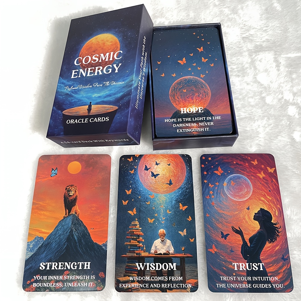 Image of Oracle Cards For Energy, Spirit Tarot Cards, A Tarot Deck Of Universal Wisdom, Oracle Cards Of Power, Fortune-telling, Cards Measuring 12x7cm, Tips For Tarot Reading.