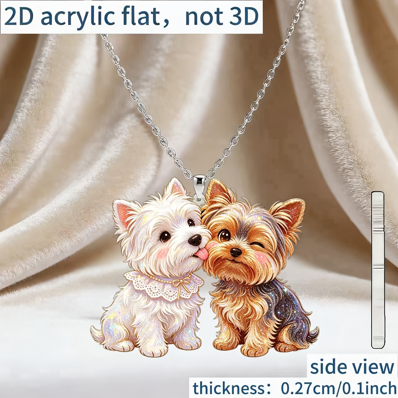 Women's Puppy Acrylic Necklace, Fashion Pendant