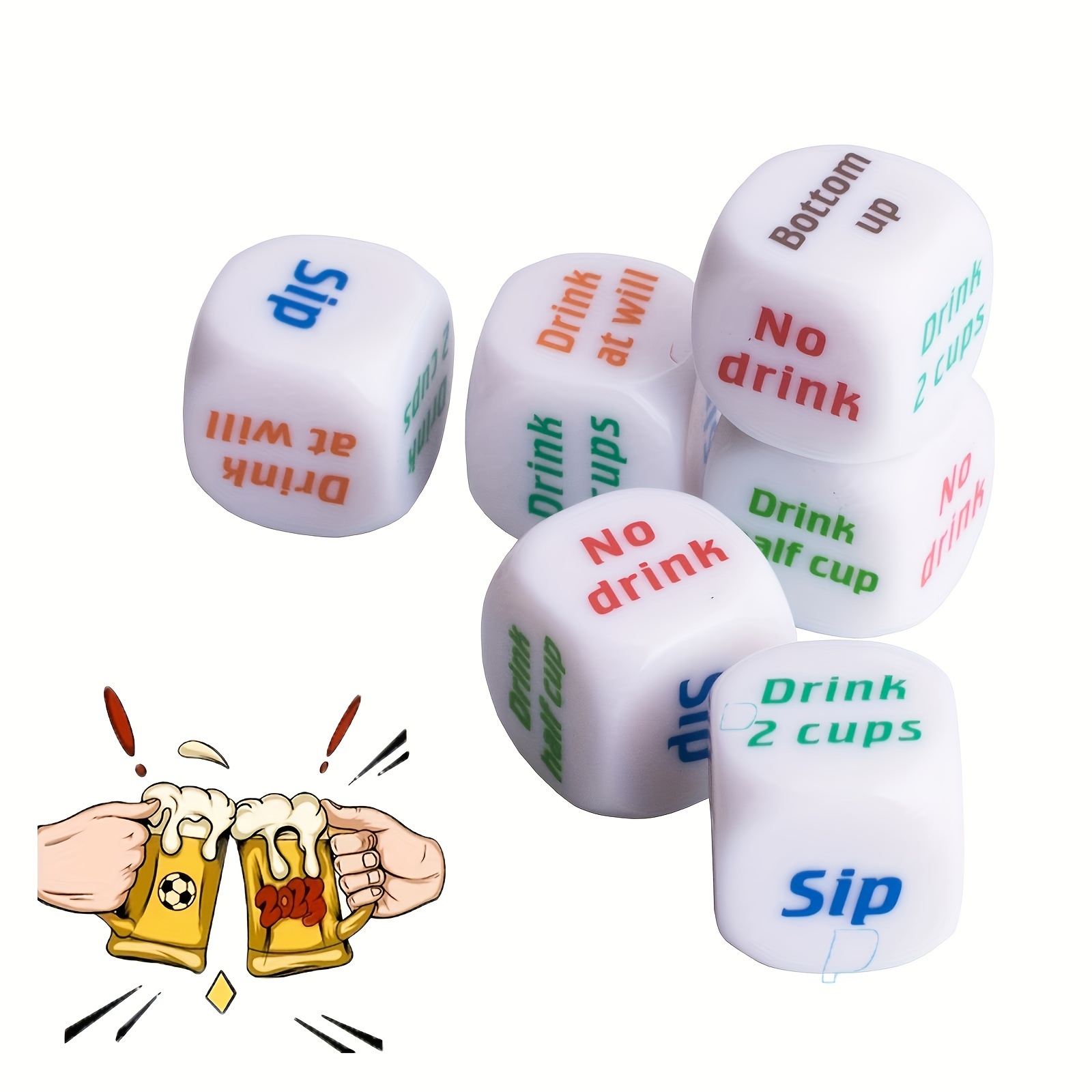 1pc, 3pcs, 6pcs Drinking Dice Set for Party Games