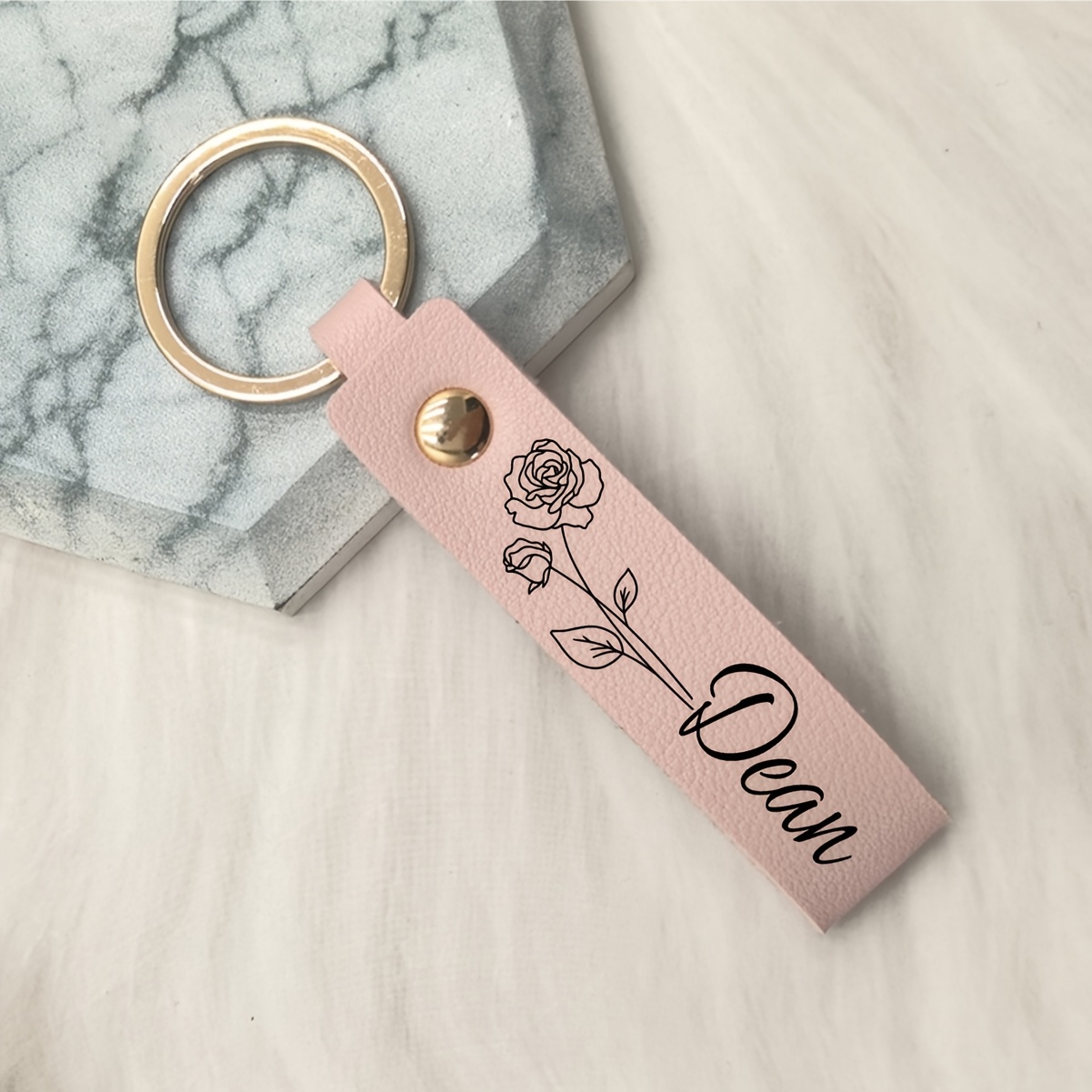 TEMU Personalized Keychains, Custom Birth Flower Keyrings, Name Keychains, Branded Keychains, Gifts For Women, Anniversary Gifts, Bridesmaid Gifts