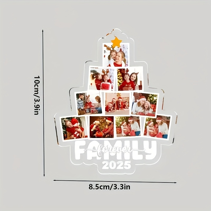 TEMU ["2D Flat"] ["2D Flat"] Adornos personalizados de árbol de Navidad acrílicos con colgantes de fotos personalizadas, para las fiestas para