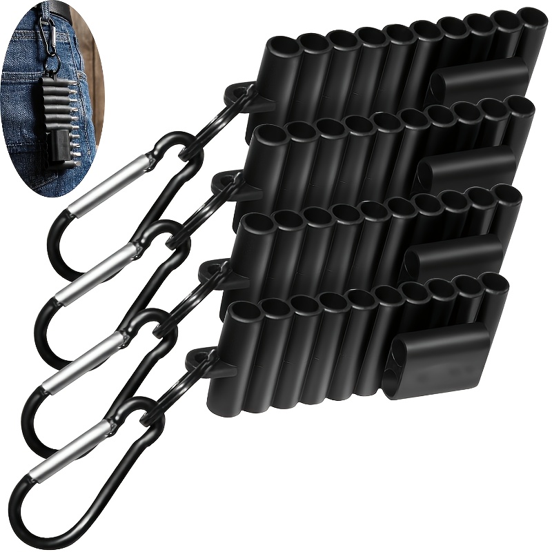 TEMU Bapw 4pcs 22-hole Screwdriver Bit Storage Box With Carabiner, Screwdriver Bit Organizer/storage Box
