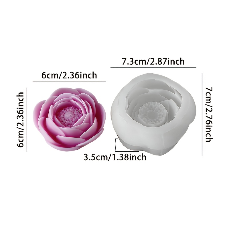 TEMU Stampo in per candela a forma di , 1 pz | Stile unico a , design realistico rosa e , per realizzare candele profumate, saponi, prodotti in cera,