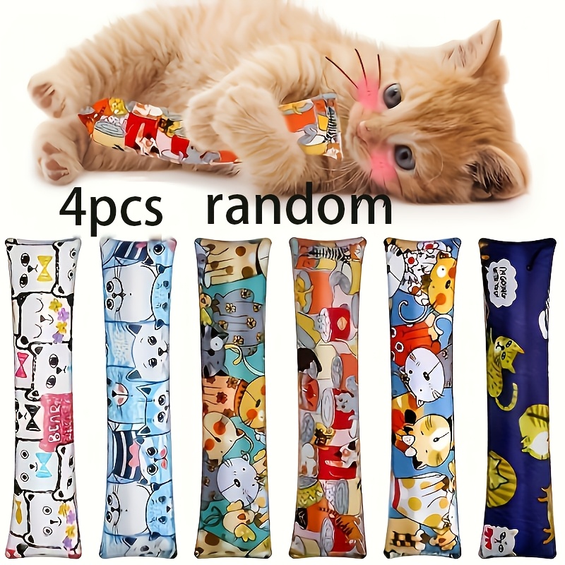 1pc 2pcs 4pcs Random Pillow Toy - Chew Toy For Stress Relief And Play - Medium Plush Cat Toy - No Batteries