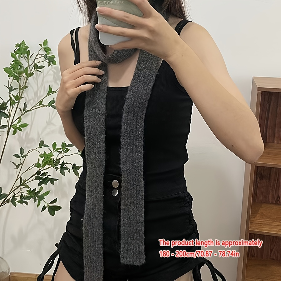 TEMU 1 Pequeño Pañuelo, Pañuelo Largo y , Pañuelo, Cinta Decorativa Versátil, Otoño/Invierno, Protección para el Cuello, Estilo, Diseño Largo