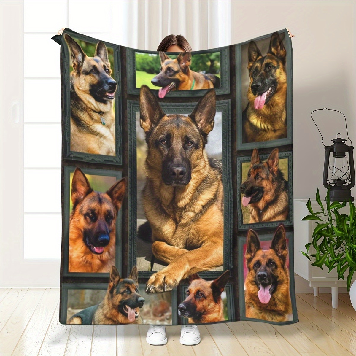 

Cozy Shepherd-inspired Fleece Throw Blanket - Perfect Gift For , For Bedroom, Living Room, Sofa, Travel | Soft, Warm, Comfort