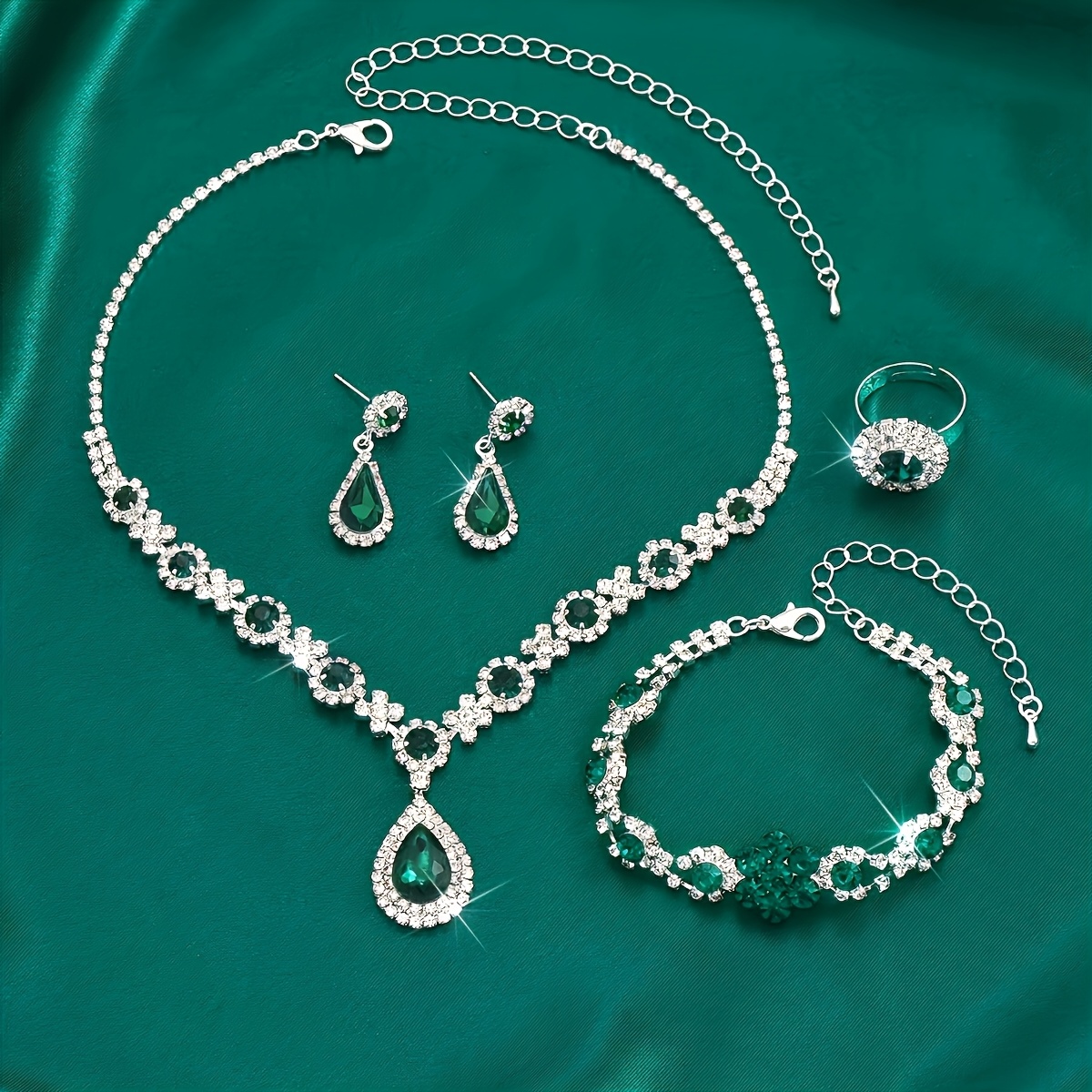Synthetic Gemstone Teardrop Set - Wedding Accessories or Gift