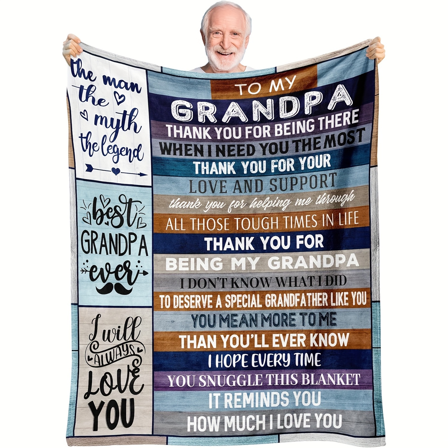 

Grandpa's Love: Cozy Throw Blanket For All Seasons - Perfect Gift For Dad's Birthday Or Father's Day