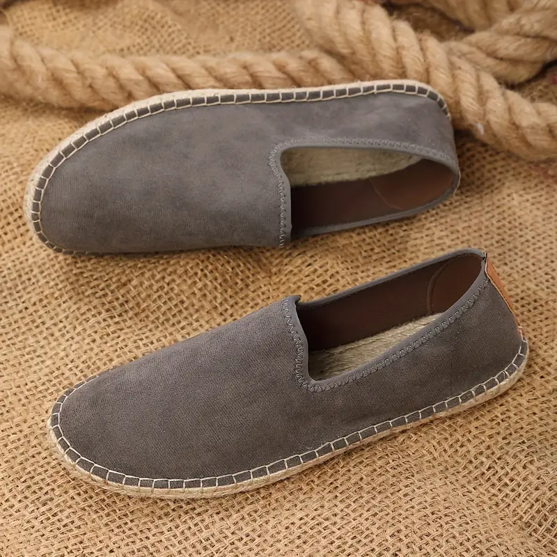 vintage handcrafted linen slip on shoes for men casual minimalist and suitable for details 7