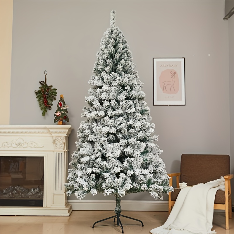 Elegante Árbol de Navidad   Terciopelo con   Realistas -     Premium, Diseño de Nevadas Densas, Decoración   para el Hogar, Montaje   y Base Resistente detalles 2