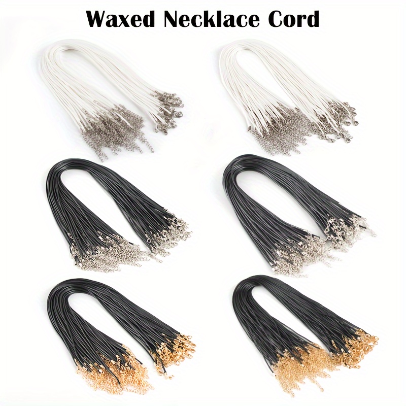 50pcs Adjustable Waxed Cotton Cord Waxed Thread Cord String Strap Necklace  Rope Bead For Jewelry Making