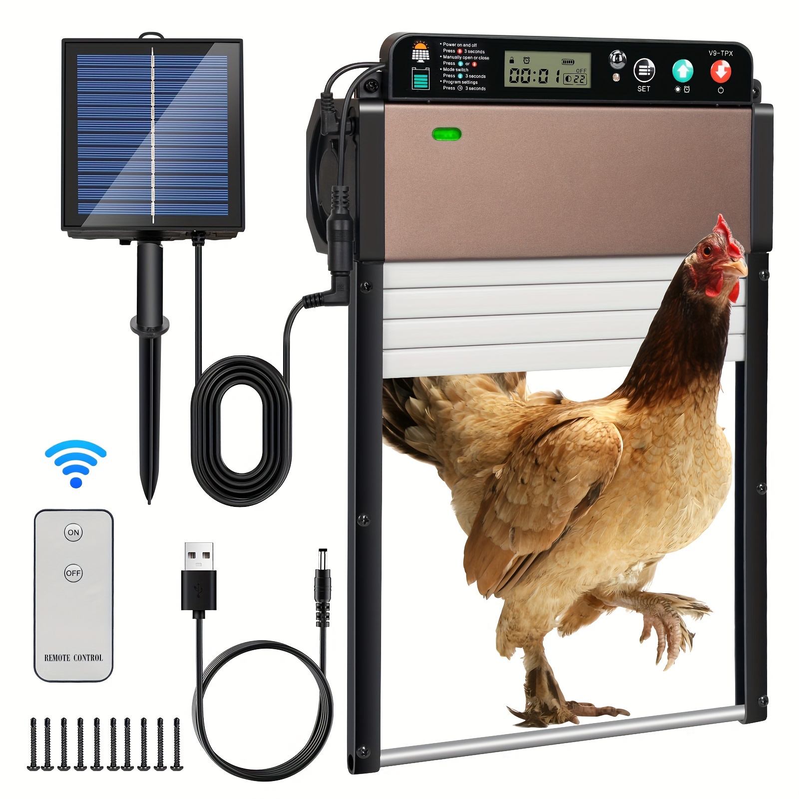 

Automatic Chicken Coop Door, Solar Powered Chicken