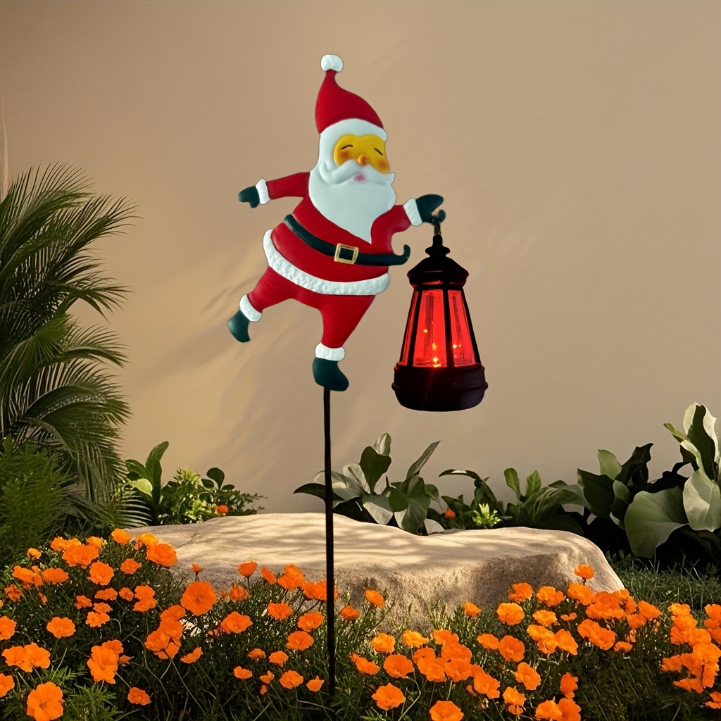 Luci Solari Natalizie A Forma Di Bollitore Con Babbo Natale - Set Da 2, Per Giardino, Patio E Percorsi