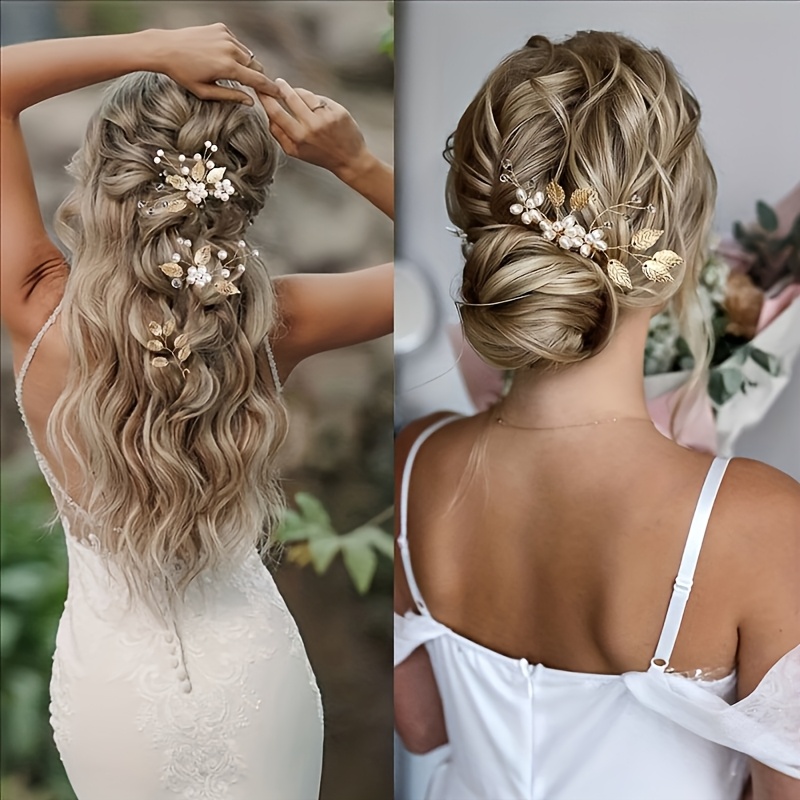 4 unidades de Adereços Românticos para Cabelo de Casamento  3
