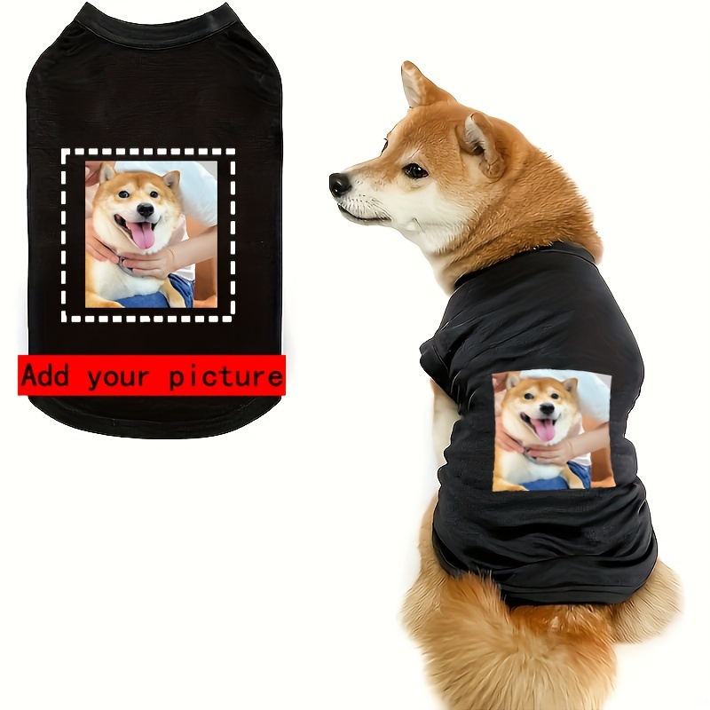 

[custom] Black Personalized Picture Dog Vest, Pet Clothes For Cats & Dogs, Comfortable Soft All Seasons Universal Pet Vest