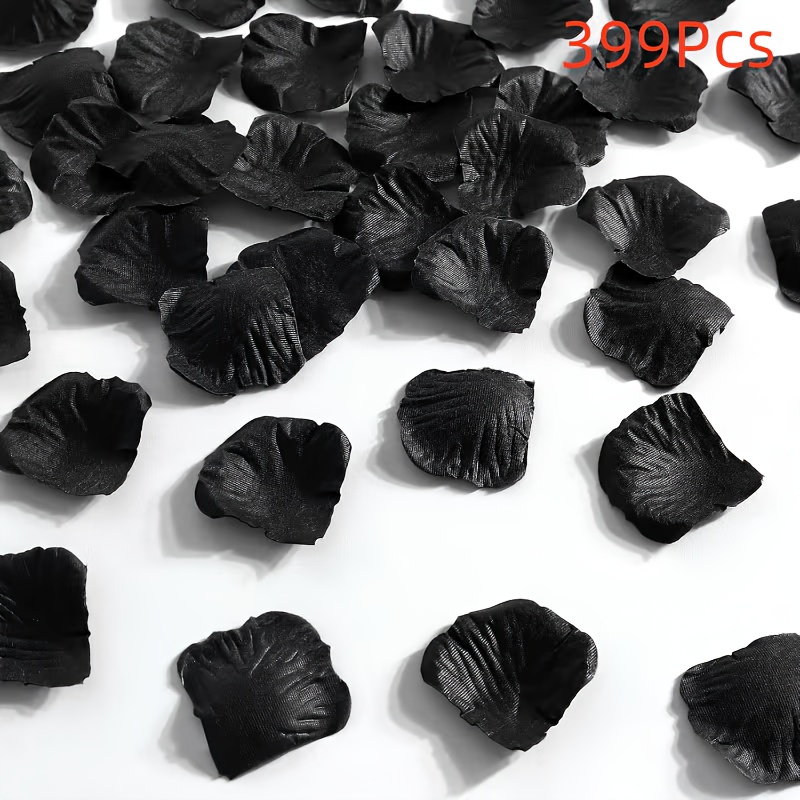 TEMU 399 piezas de de artificiales negros, decorativos de temática , para fiestas de Halloween, , decoraciones de mesa y fondos de accesorios de