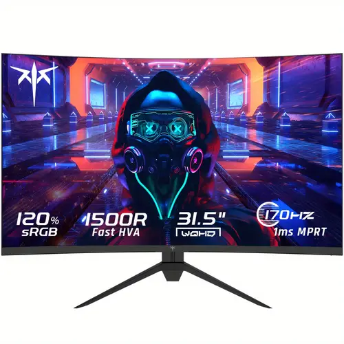 ktc 32 inch monitor 165hz 1ms 2k monitor 1500r display premium hdr 120 srgb displayport hdtv usb vesa support 3 9x3 9 pc monitor for