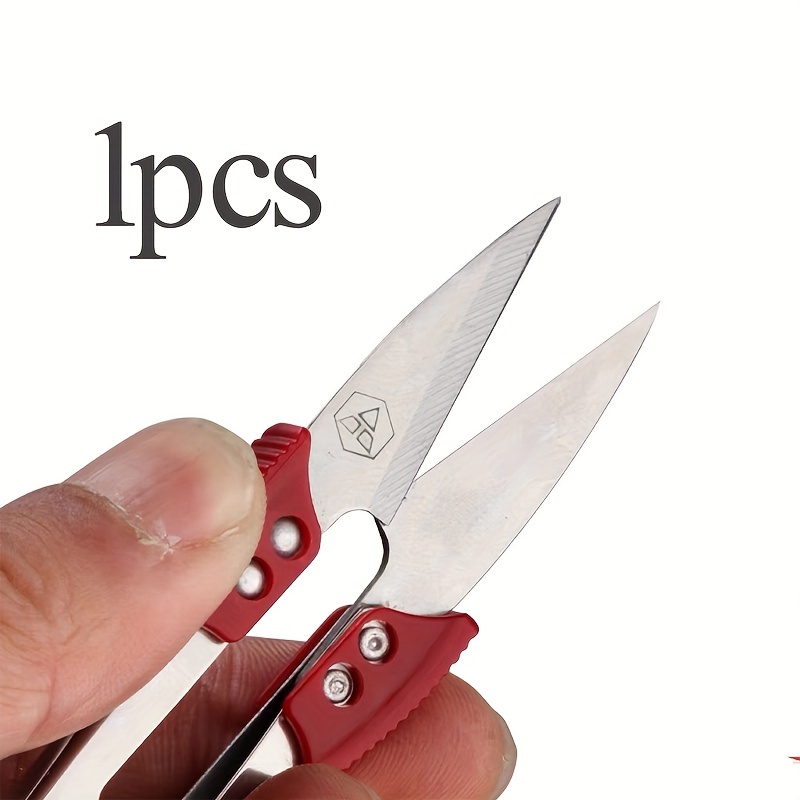 1pc Exquisite Small Scissors, Spring Yarn Scissors, Stainless Steel Household Scissors, Tailor Scissors, U-shaped Cross- Thread