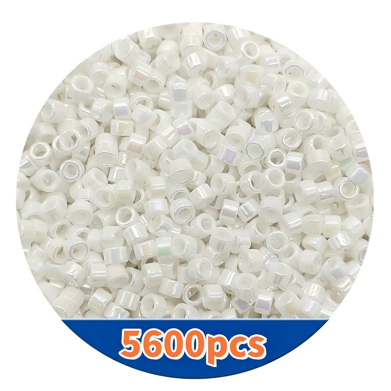 TEMU 5600pcs Perles de verre de couleur unie noir/blanc 2,5 mm pour bracelets, , perles d'espacement et ajouts de bijoux
