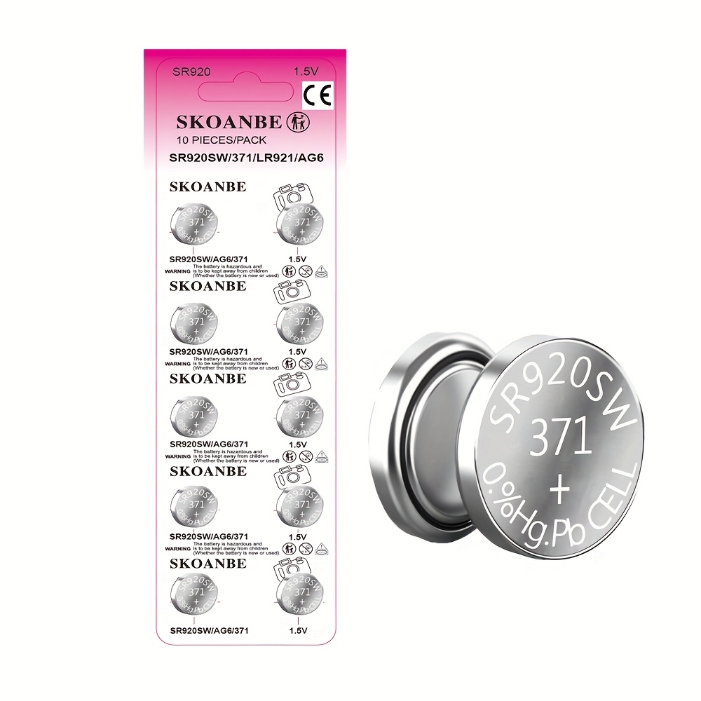 10 stück 5v 371 370 sr920sw lr921 ag6 knopfzelle batterie Temu