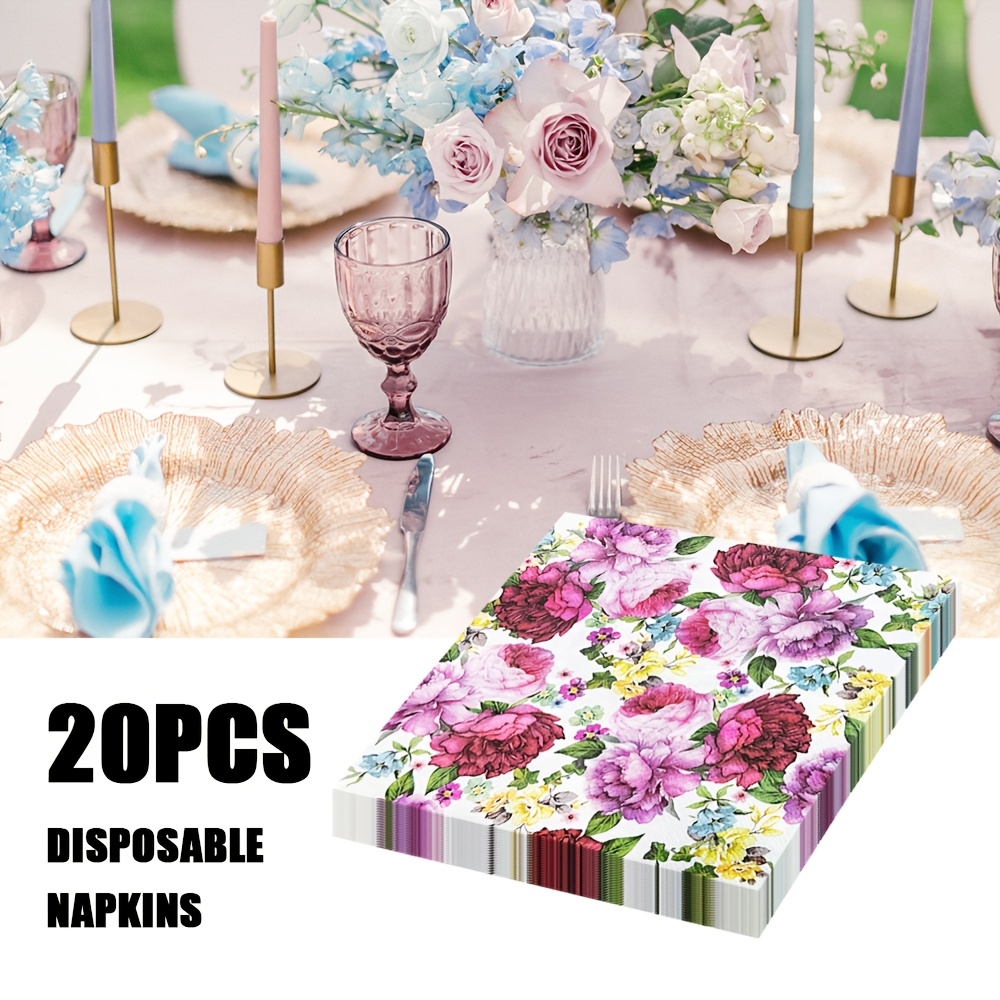 Tovaglioli Fiori 40 Pezzi - Decorazione Tavolo Per Matrimoni