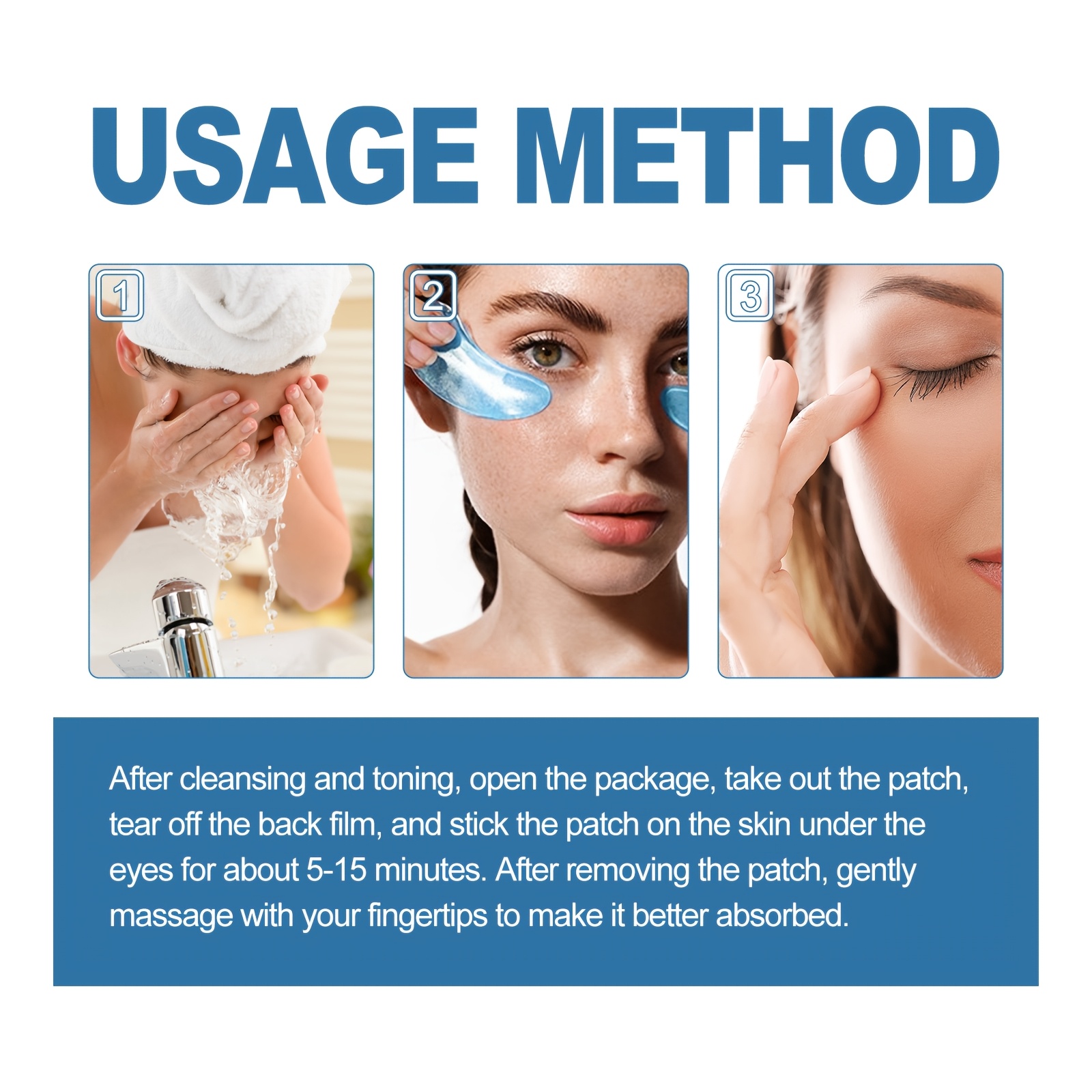 EELHOE Eye Gel Patches, Moisturizing and Cooling, Light Beige Tightening Product, Eye Patch, 12pcs