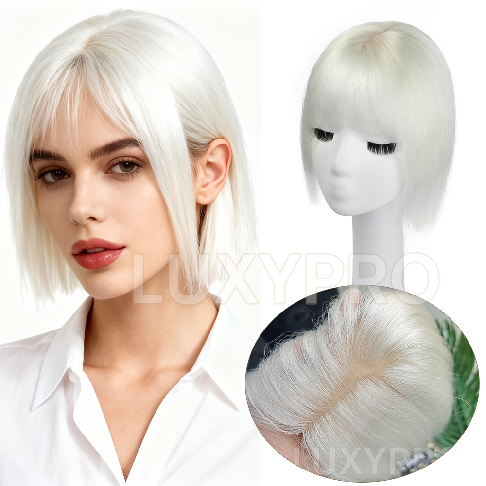 White Topper for men or women White Human Hair Toppers - Etsy main image 4