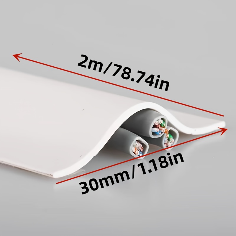 TEMU 1 Rouleau de de Câble Invisible TPE Anti-Pas, de Câblage Décorative Auto-Adhésive Exposée , Couverture Souple