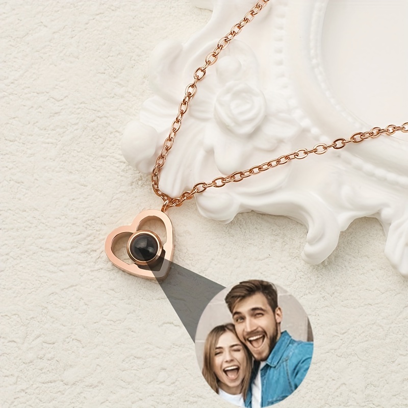 Personalized Heart Pendant Photo Necklace — Custom Gift for Loved Ones