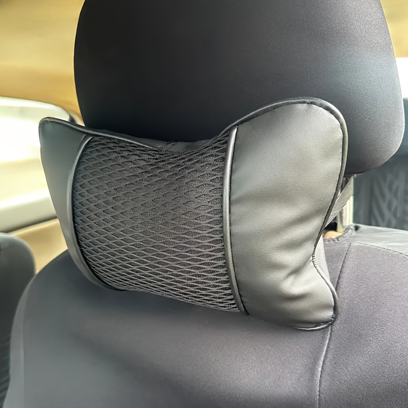 Universal Car Headrest Leather Mesh Breathable Neck Pillow, Soft  Comfortable Seat Rest Cushion, Auto Accessories Decorations