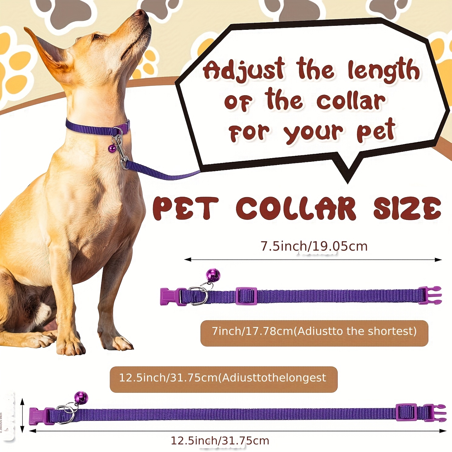 10-Pack Adjustable Dog Collar and Leash Set, Multicolor