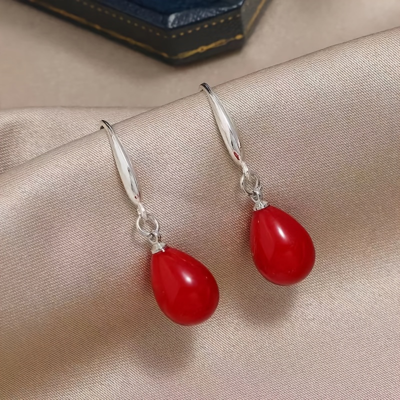 Classic Oval Teardrop Pendant Earrings, Bridal Drop Earrings