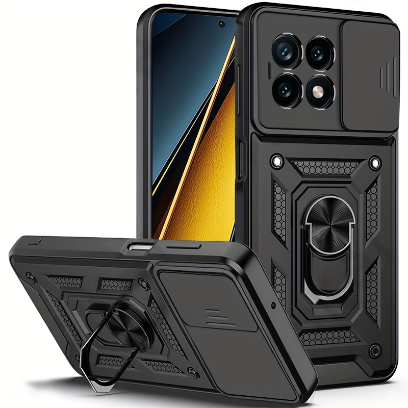 

Heavy-duty Shockproof Phone Case With A Metal Stand, Compatible With Poco X6 Pro, X5 Pro, F6 Pro, F5, And C65.