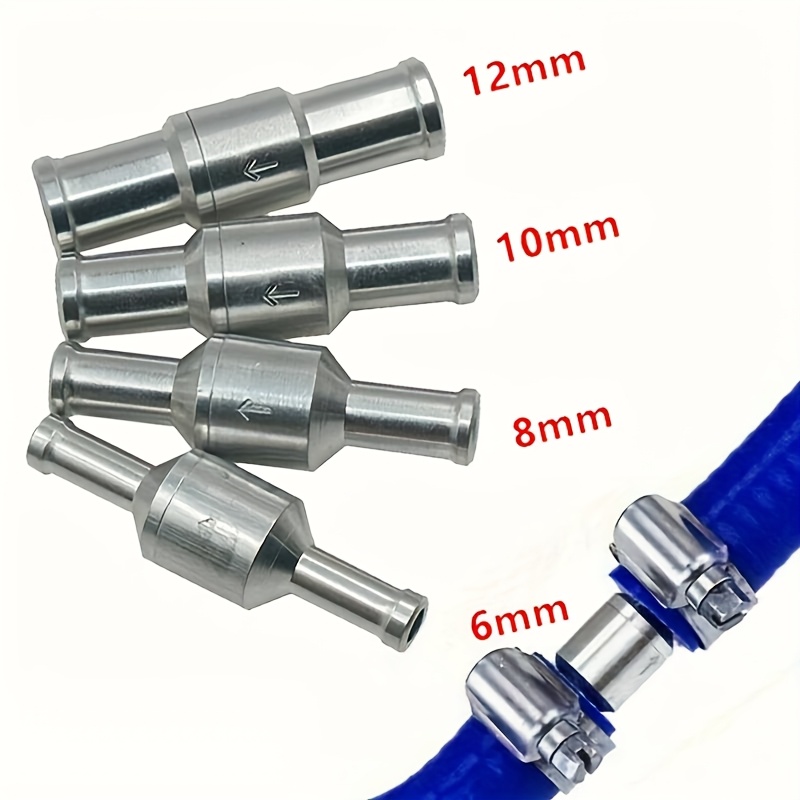 TEMU 4pcs Fuel Check Valve 6/8/10/12mm - Durable , Suitable For Cars And Boats, Gasoline And Engines