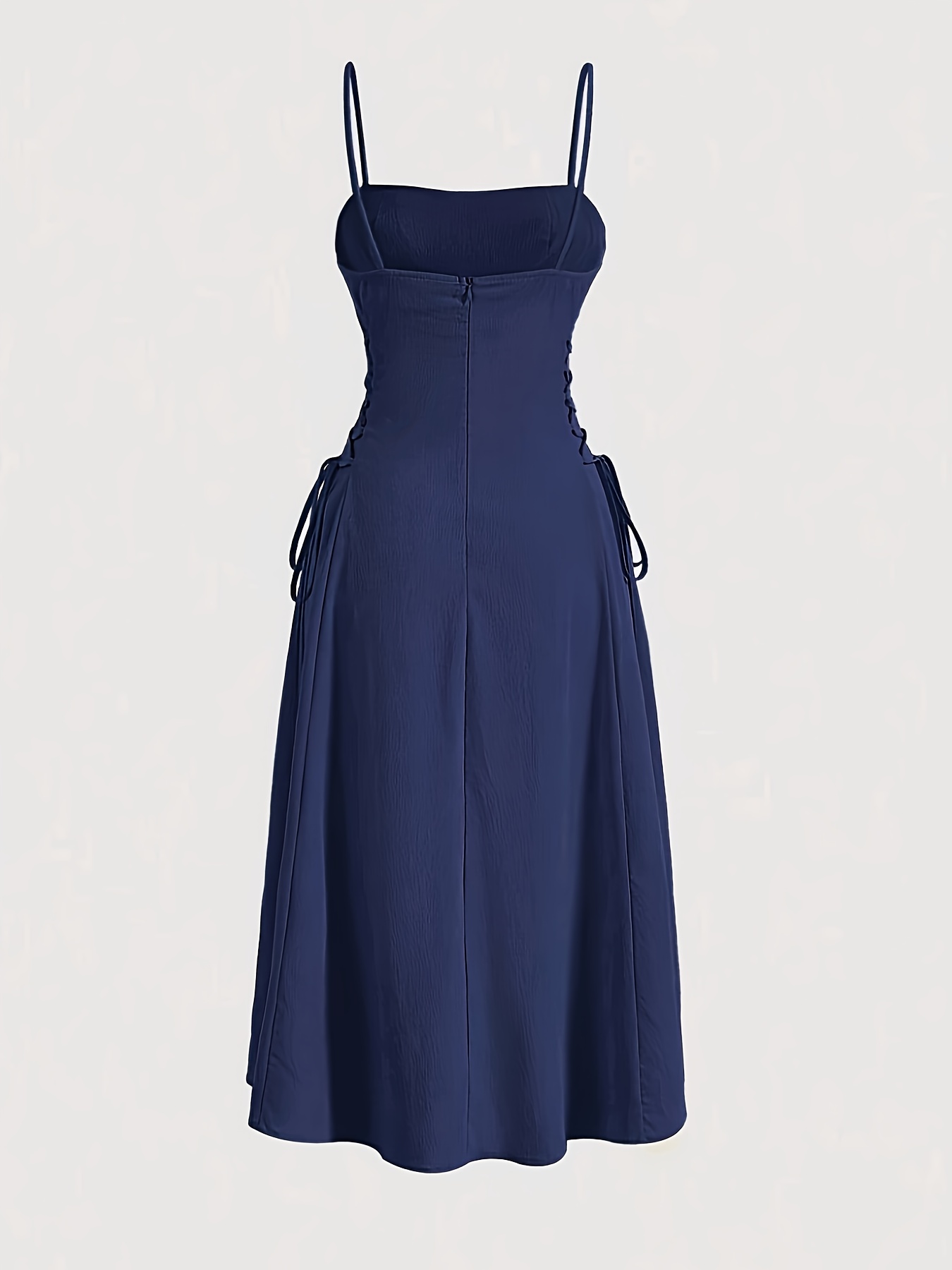 ladies pleated side waist long suspender dress fashionable - Temu 
