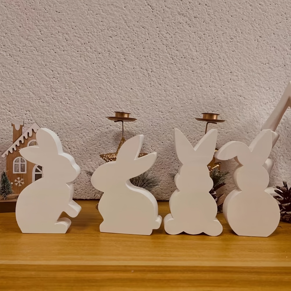 

Four-piece Set Of Cute Bunny Plaster Ornaments Mold, Aromatherapy Candle Mold, Dly Decoration