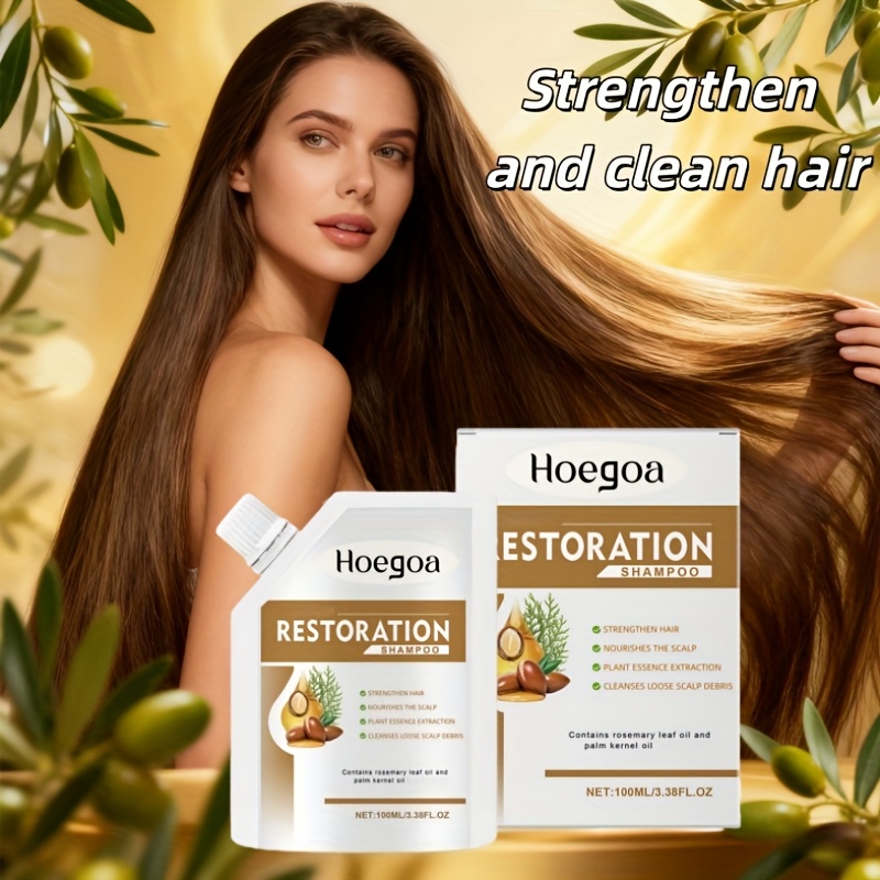 TEMU New Product, 3.38fl.oz, Care Shampoo, Contains Rosemary Leaf Oil, Palm Oil, Cleanses The Scalp And Hair, Strengthen Hair, Split Ends, Dry Hair