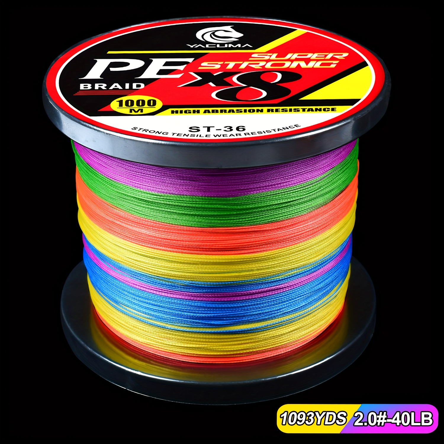 Image of 1pc Multicolor Super Pe Fishing Line 8-strand Braid Net Thread Smooth Coating Bite Resistance For Outdoor Fishing Gear Accessory