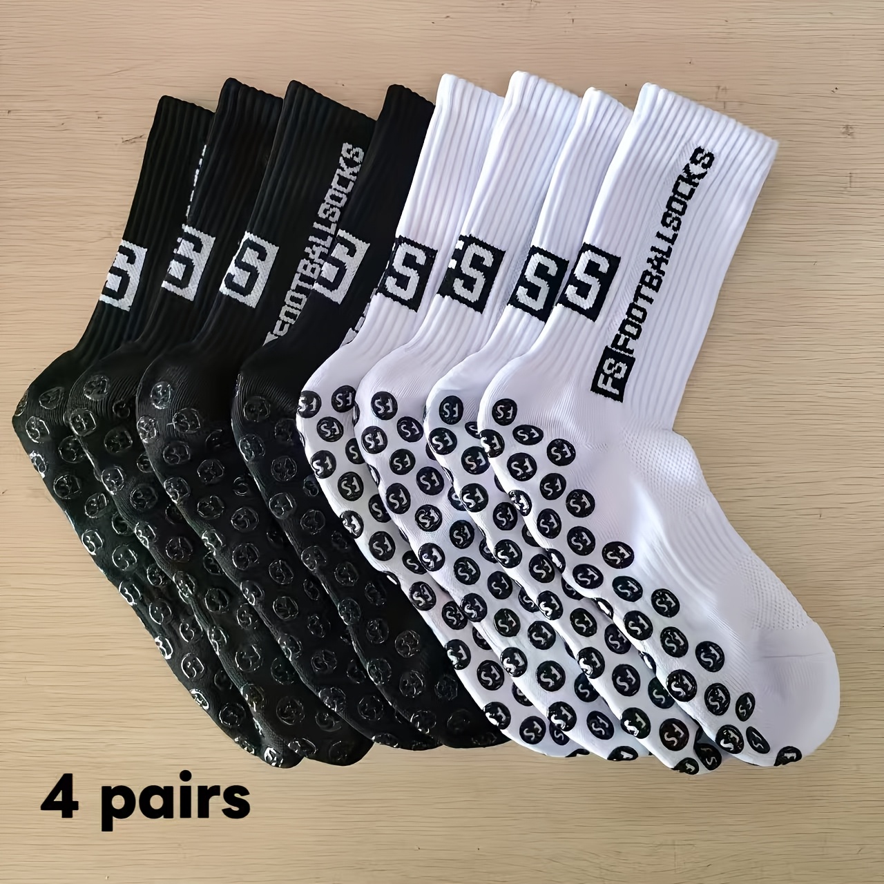 E-shop [1/4/6 Paare] Atmungsaktive und rutschfeste Fußballsocken, Alltags-Trainingssocken, verschleißfeste, stoßdämpfende Socken für Damen und Herren