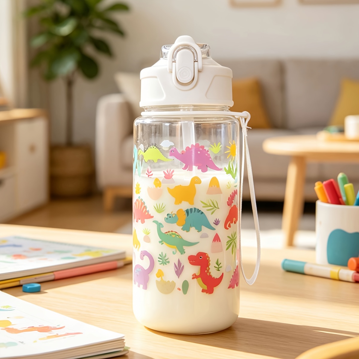 TEMU 1pc 500ml Straw Water Cup Summer Sports Water Bottle Portable Suitable For Camping Outdoors Suitable For Graduation Season Back To Gift Cup