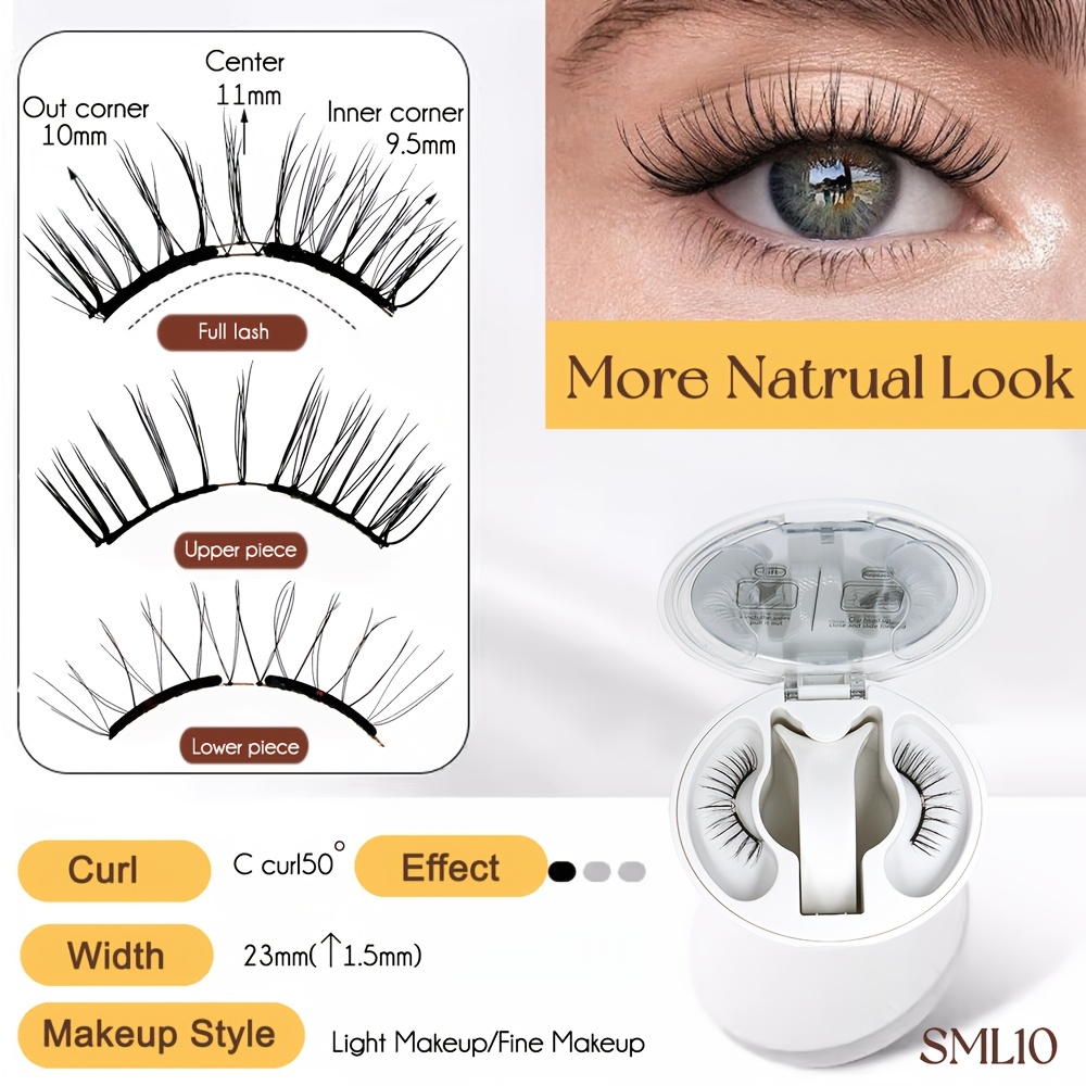 magnetic eyelashes with applicator kit upgrade soft magnetic lashes reusable false eyelashes natural look no   needed eyelashes for eye lightweight comfortable Product details 1