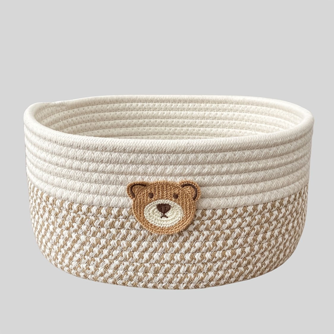 Image of Foldable Woven Storage Basket With - Organizer For Clothes, Towels, Books, Pet Toys & Gifts - Durable Home Decor Basket For Living Room, Bedroom, Office, Shelf Baskets