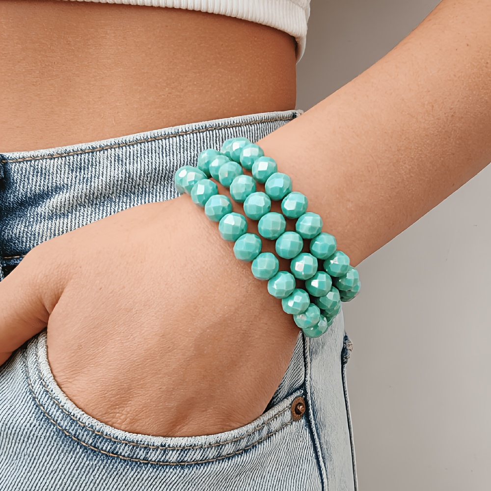 3pcs Stackable Elastic Bracelets, Versatile Daily Wear