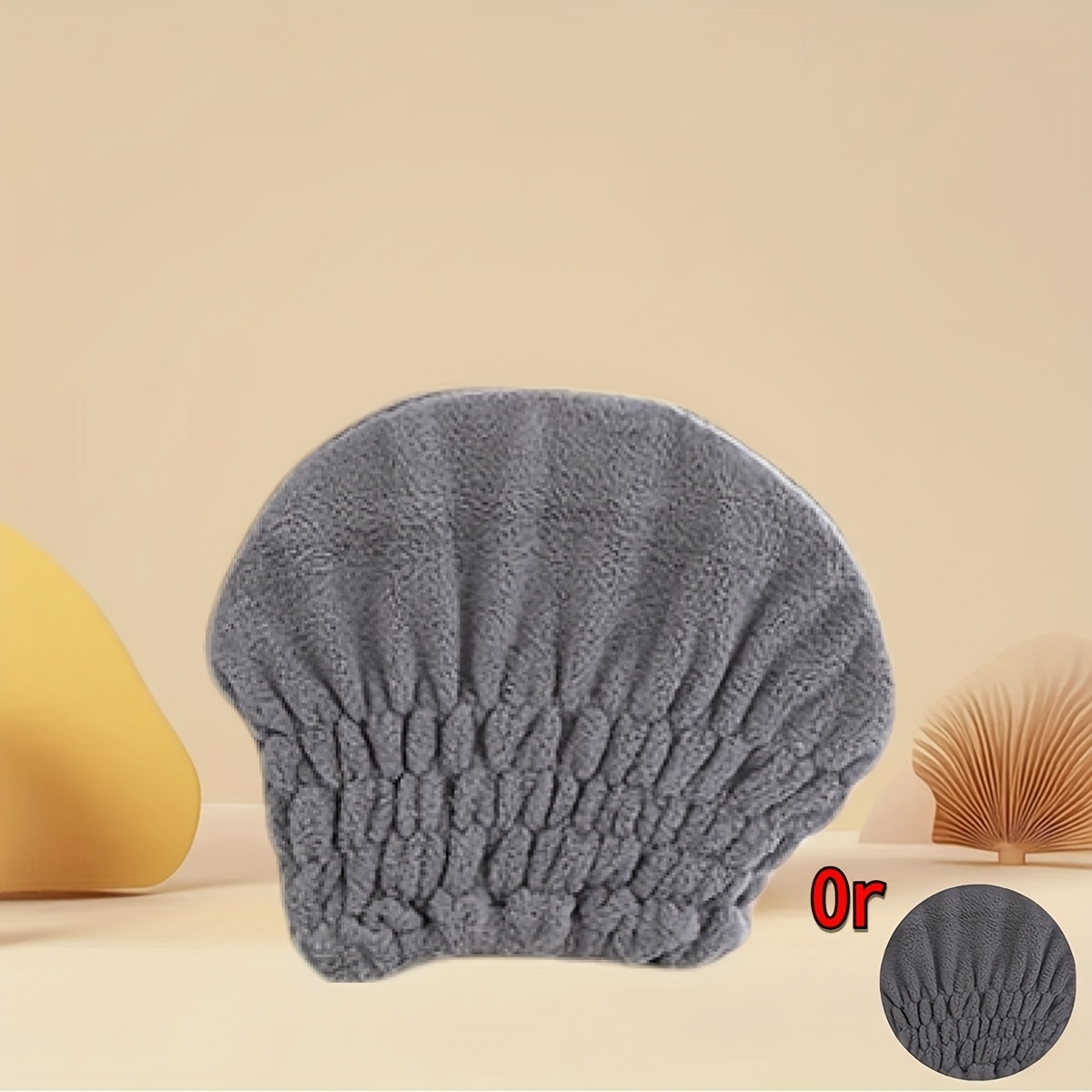 Image of 1pc Coral Hair Drying Cap, Extremely Soft And Super Absorbent, Quick-drying Towel Turban, An Ideal Bathroom Accessory, Size 25cm/9.84inch*28cm/11.02inch