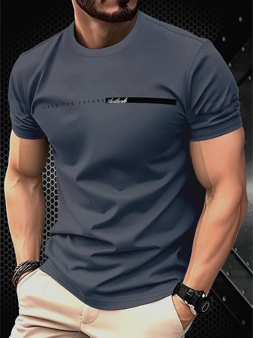 t-shirt casual da - 100% fibra di poliestere, , maniche corte, lavabile in lavatrice, per , da indossare | t-shirt | tessuto texture liscia