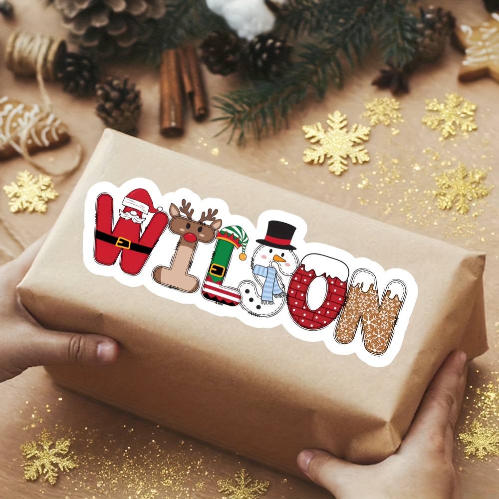 TEMU Adesivi personalizzati per regali di Natale, etichette di , etichette personalizzate per sacchetti regalo con , etichette personalizzate per