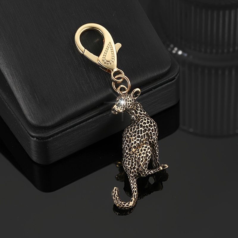 TEMU 1pc de porte-clés, sac ou pendentif rétro polyvalent et tendance, style européen et américain, avec motif animal chat ou léopard, idéal pour la