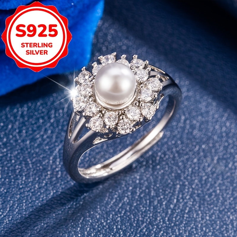 Women's Vintage Micro-Pave Flower Ring, Elegant Gift