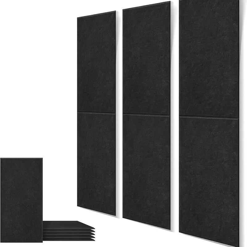 

A Set Of 6 Studio-grade Soundproof Panels - 24"x12"x0.4" Inches, For And Sound Absorption, Suitable For Recording , Offices, And Gaming - In .