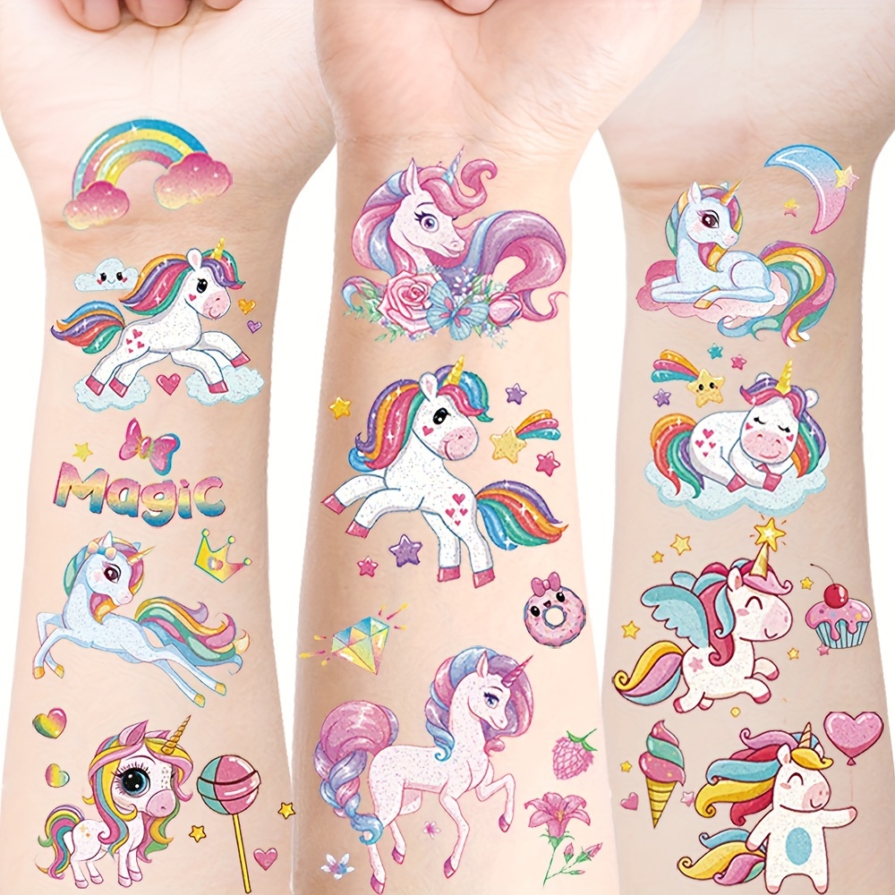 

Unicorn Tattoos - 120pcs (12 Sheets) | & | For & Christmas Parties | For & | For & Stuffers